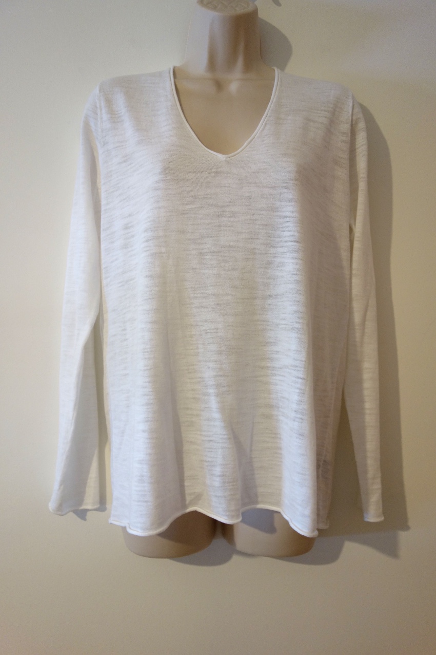 Preowned 360 Cashmere Skull Print Top Size M White