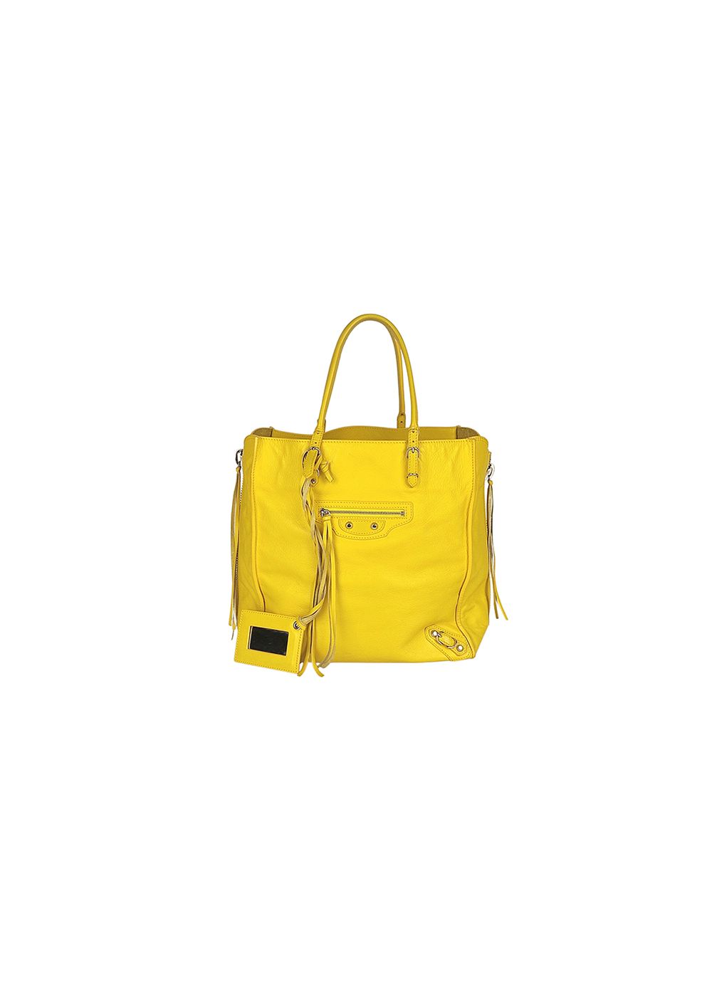 Preowned Balenciaga Yellow leather Papier tote bag Giallo