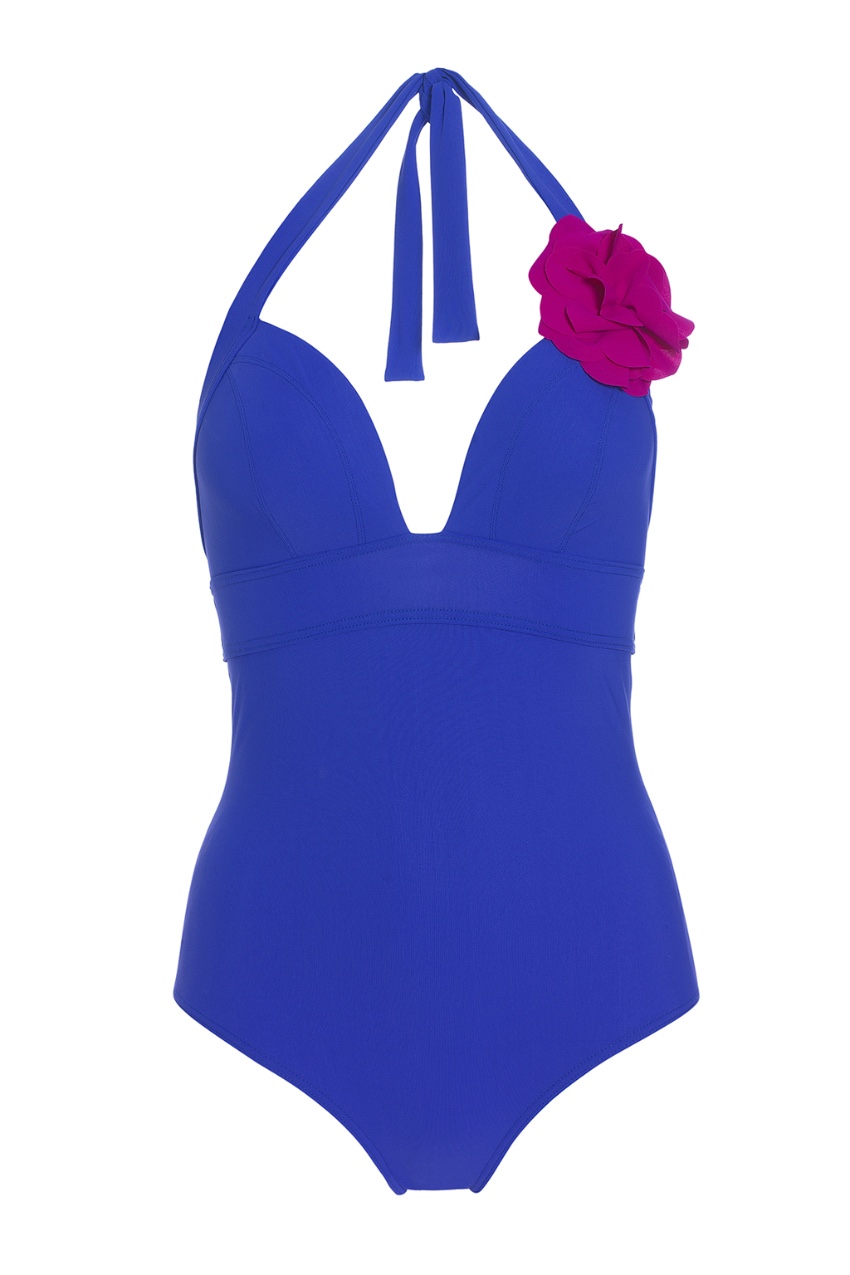 Carizzi Couture Fleur Royal Blue One-Piece Size XS lycra