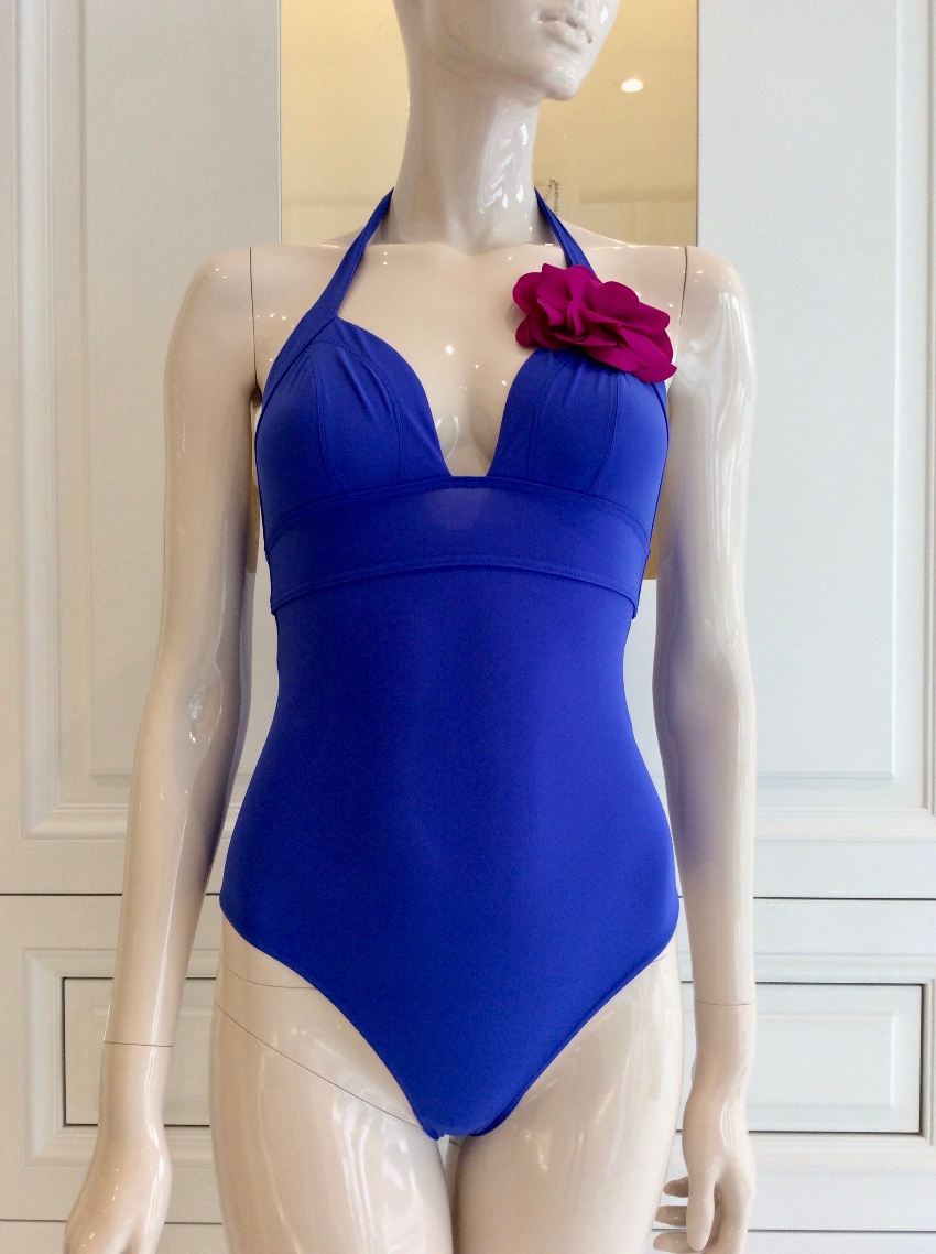 Carizzi Couture Fleur Royal Blue One-Piece Size XS lycra