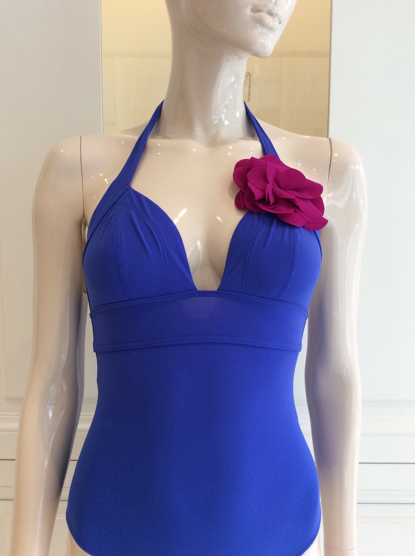 Carizzi Couture Fleur Royal Blue One-Piece Size XS lycra