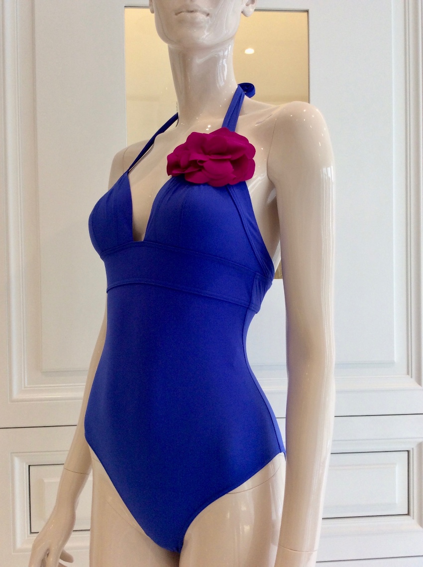 Carizzi Couture Fleur Royal Blue One-Piece Size XS lycra