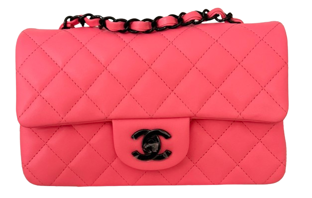 Chanel Neon Pink Limited Edition Ultra Mini Rectangular Single Flap Bag hot pink calfskin leather