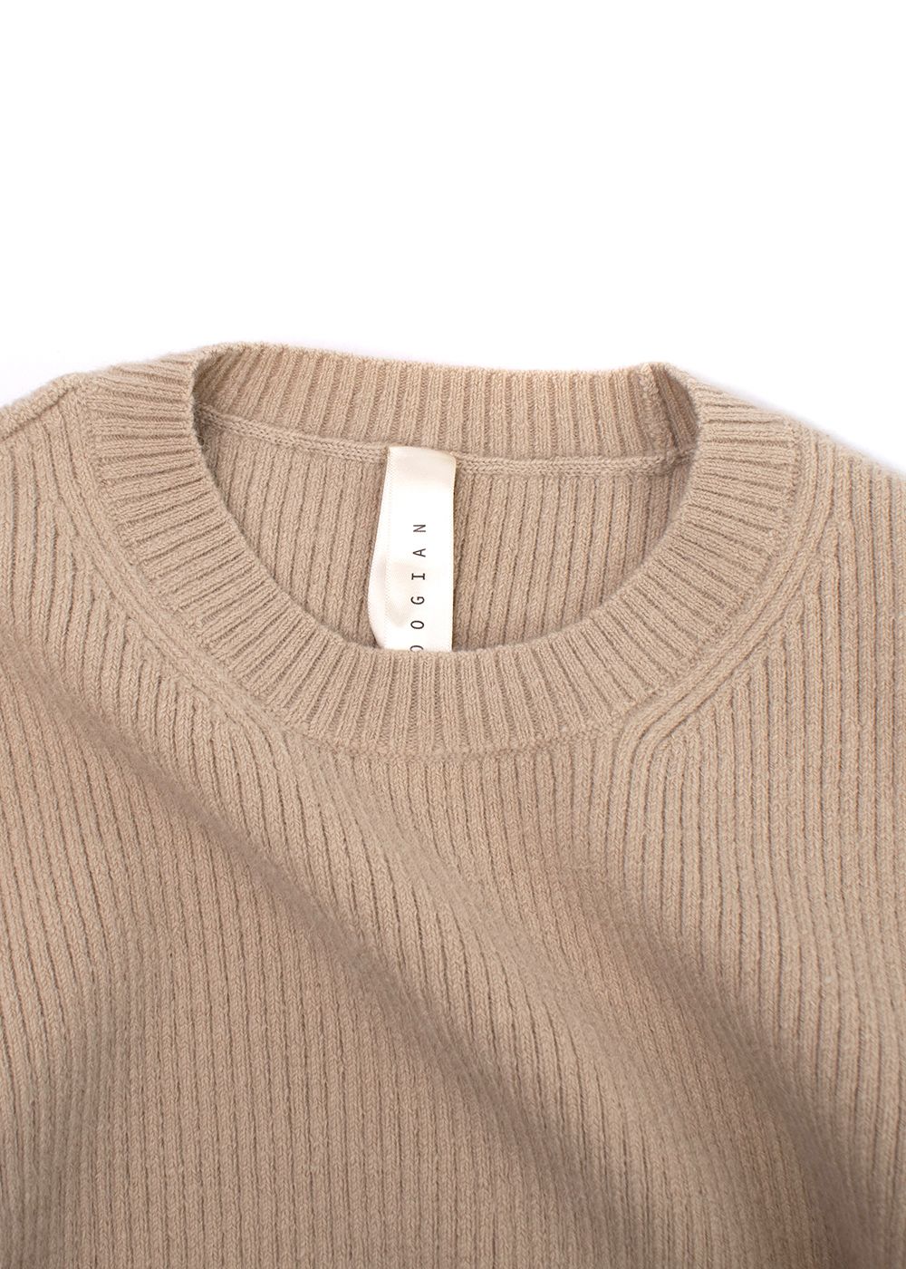 Lauren Manooigan Beige Ribbed Merino Wool-blend Jumper Size S wool