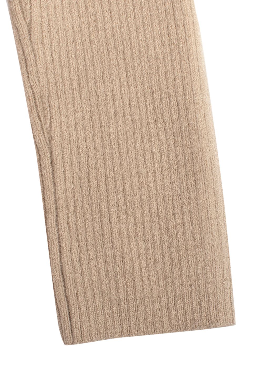 Lauren Manooigan Beige Ribbed Merino Wool-blend Jumper Size S wool