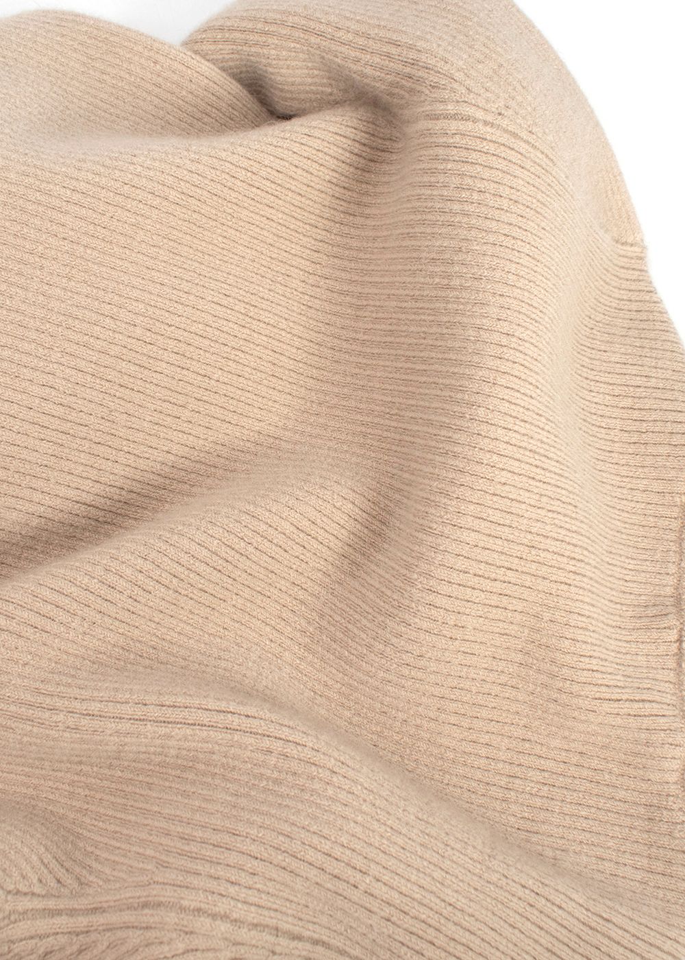 Lauren Manooigan Beige Ribbed Merino Wool-blend Jumper Size S wool