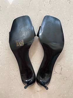 Preowned Stella McCartney + Net Sustain Black Faux Leather Mules Size 375