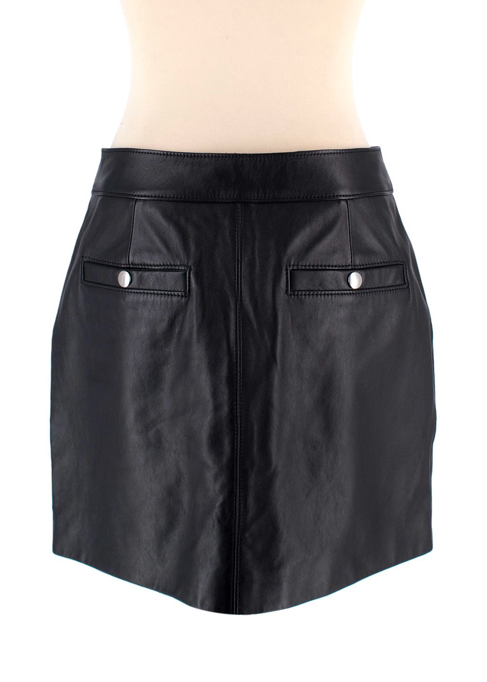 Coach Black Leather Mini Skirt Size XXS