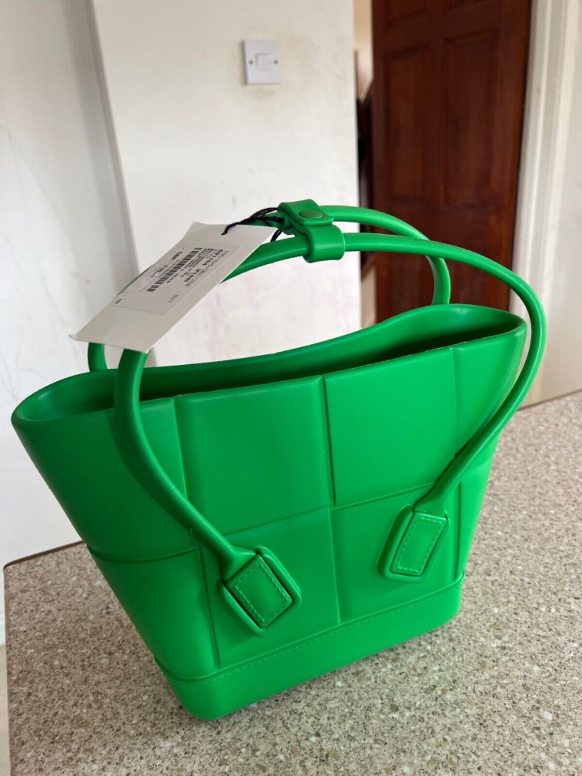 Bottega Veneta Green Mini Rubber Arco Tote Bag