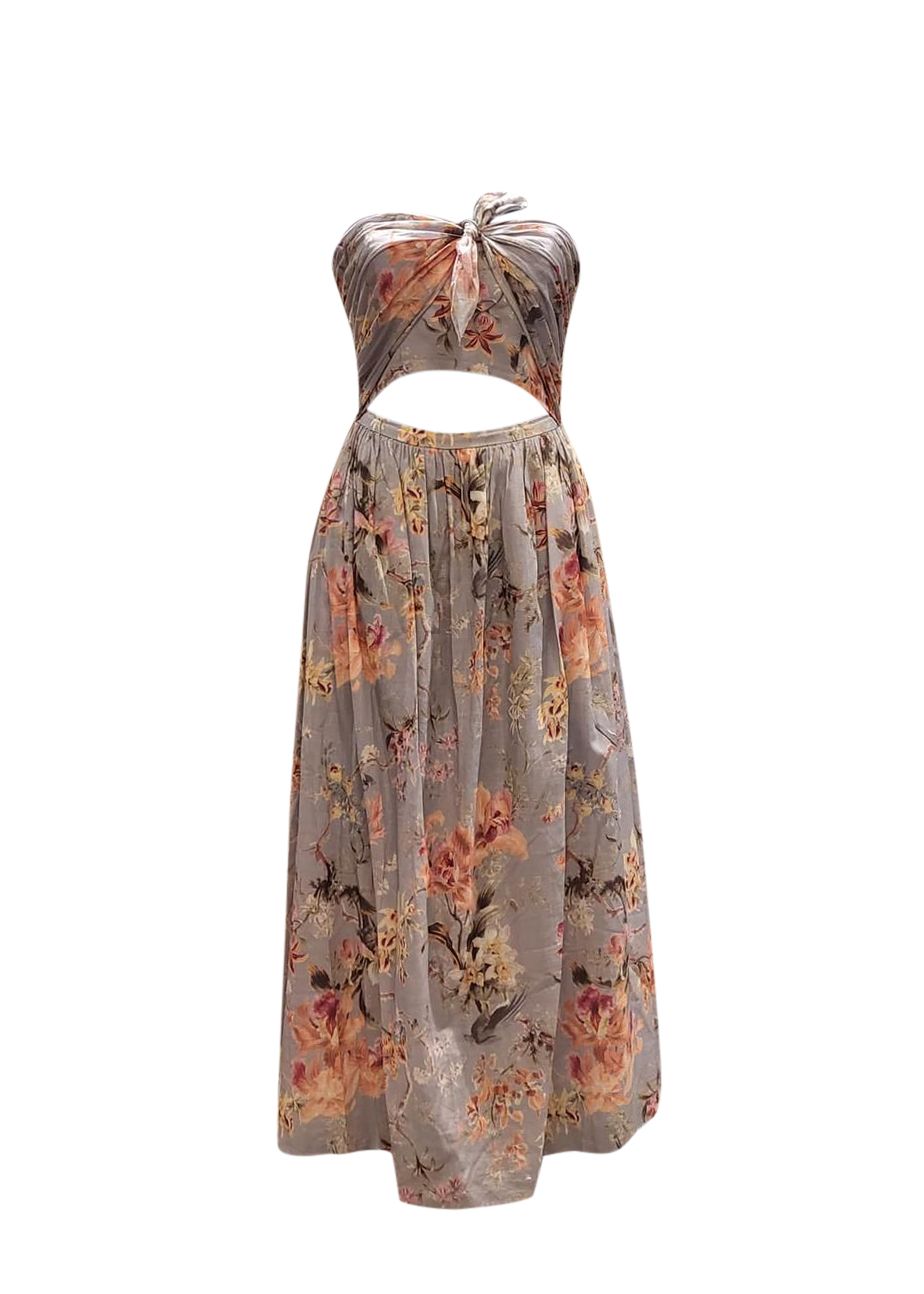 Preowned Zimmermann Floral Bustier Maxi Dress Size S Multi cotton