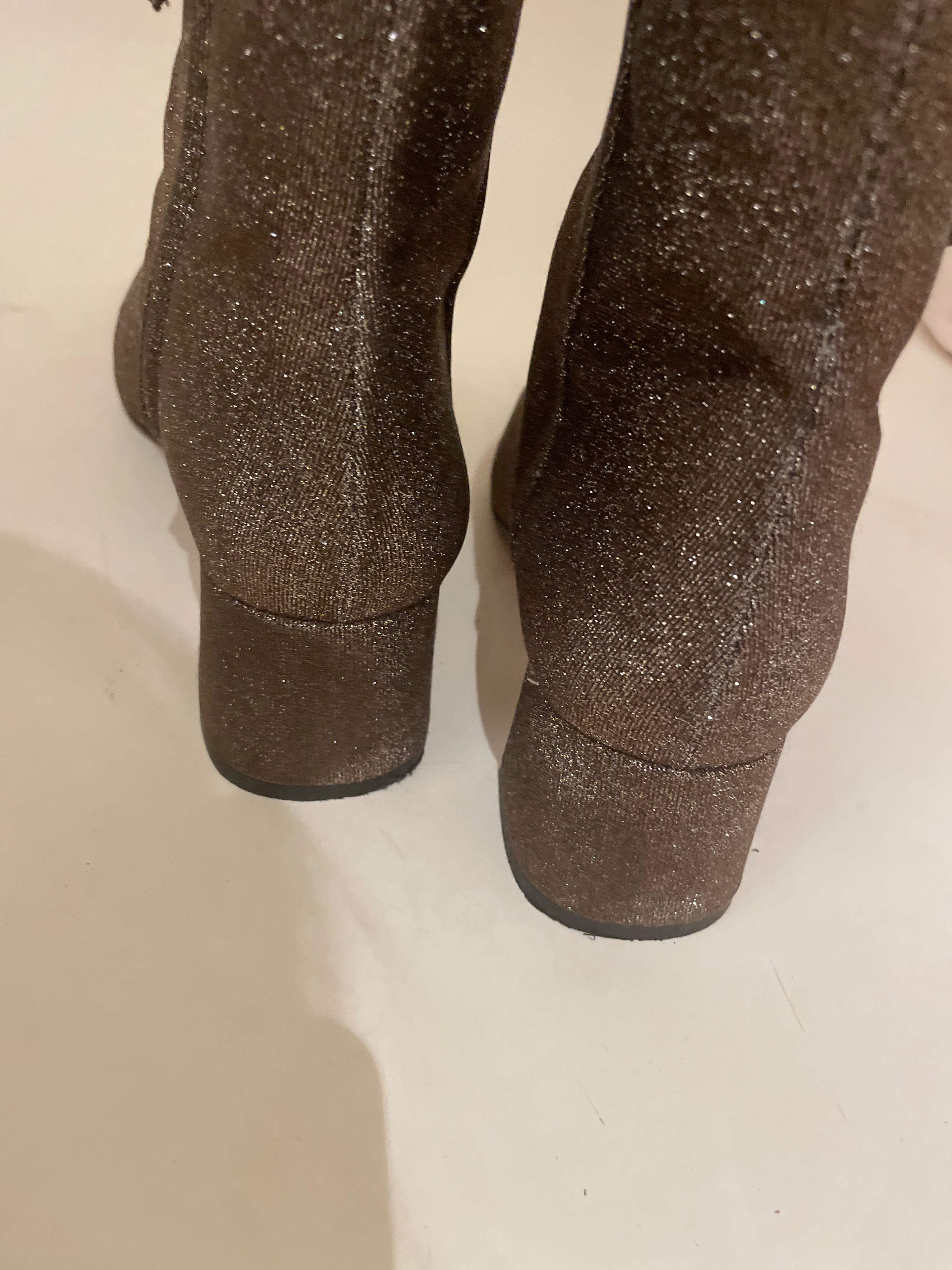 Preowned Aquazzura Grenelle Glitter Booties Size 37 Silver with mixed other colours