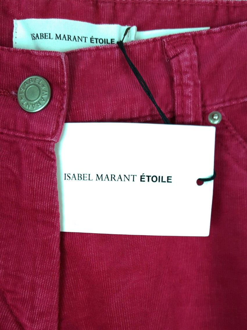 Isabel Marant Etoile Iti skinny corduroy trousers Size XS Red cotton