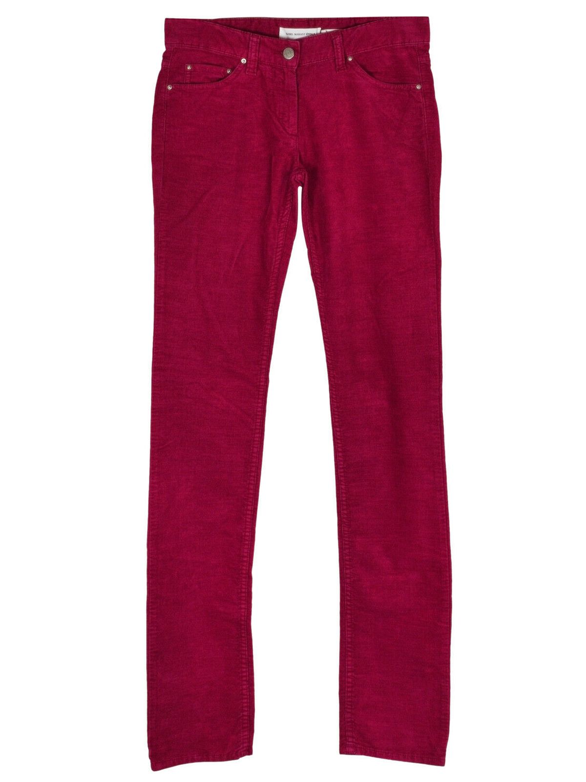 Isabel Marant Etoile Iti skinny corduroy trousers Size XS Red cotton