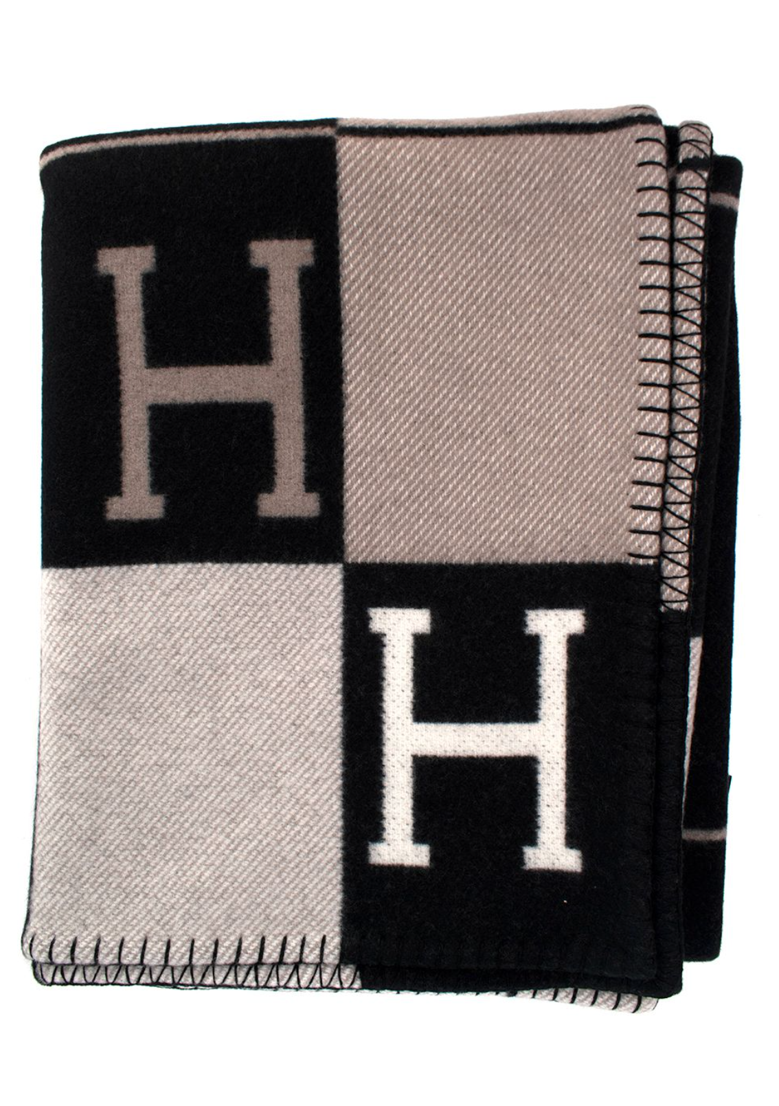 Hermes Black and Grey Avalon III Throw Blanket