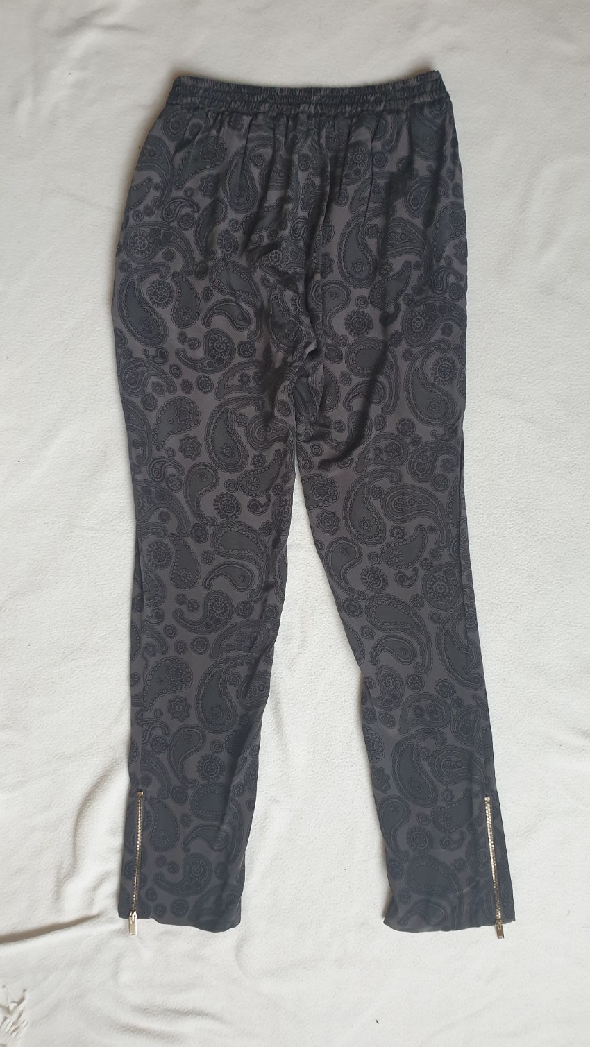 Preowned Stella McCartney Paisley Print Grey Joggers Size XXS silk