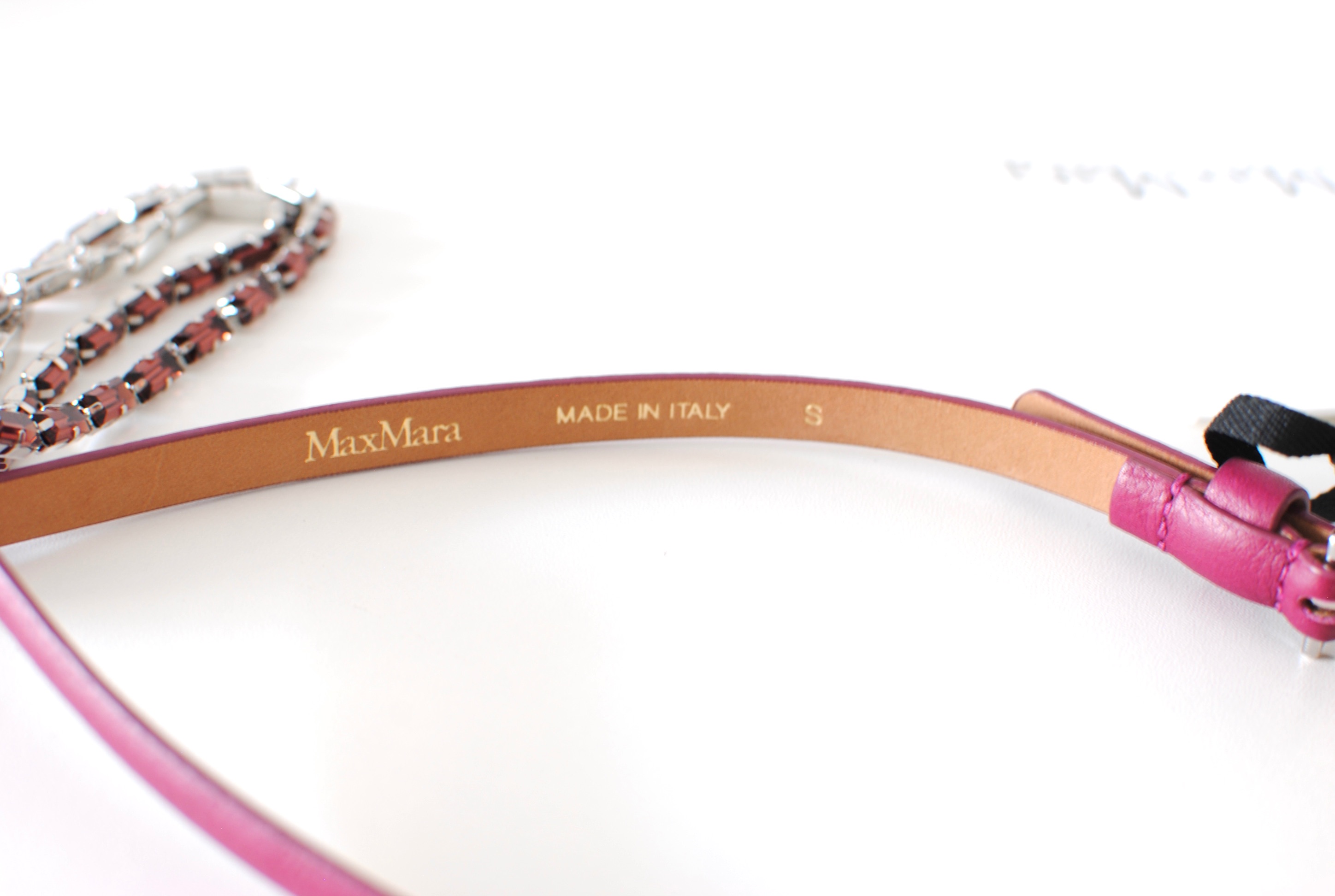 MaxMara Leather And Faux Jewelled Belt Size S purple