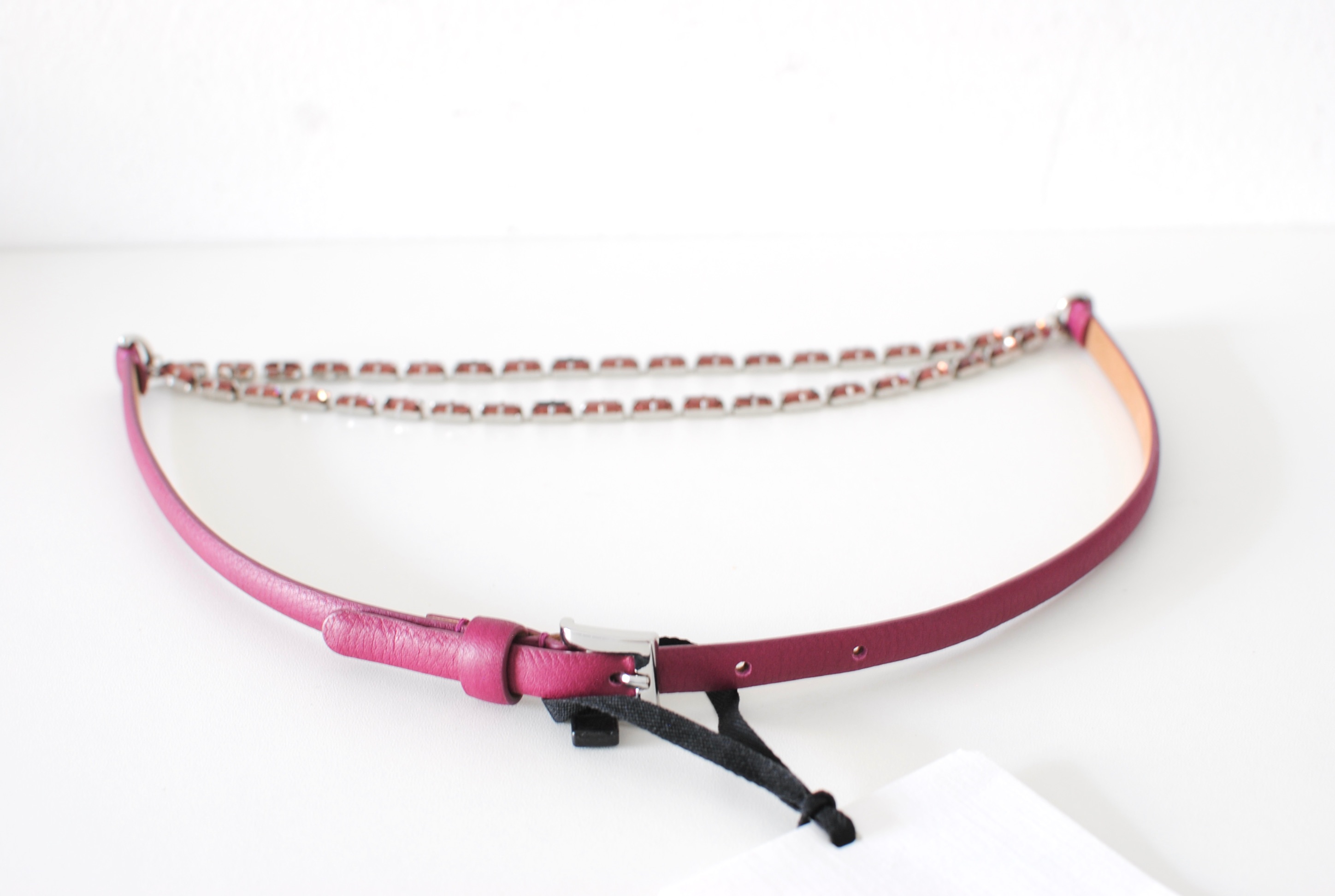 MaxMara Leather And Faux Jewelled Belt Size S purple