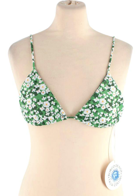 Borgo De Nor x Talia Collins Green Floral Pallas Bikini Size XXS green white material/recycled polyamide/elastane