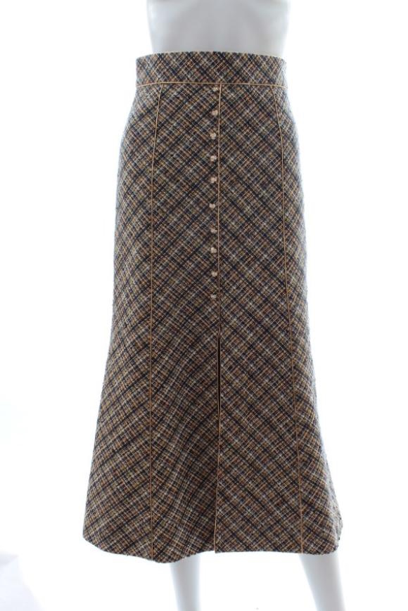 Peter Pilotto multicolour tweed  A line button-through midi skirt Size S Multi-Coloured / Stripes cotton