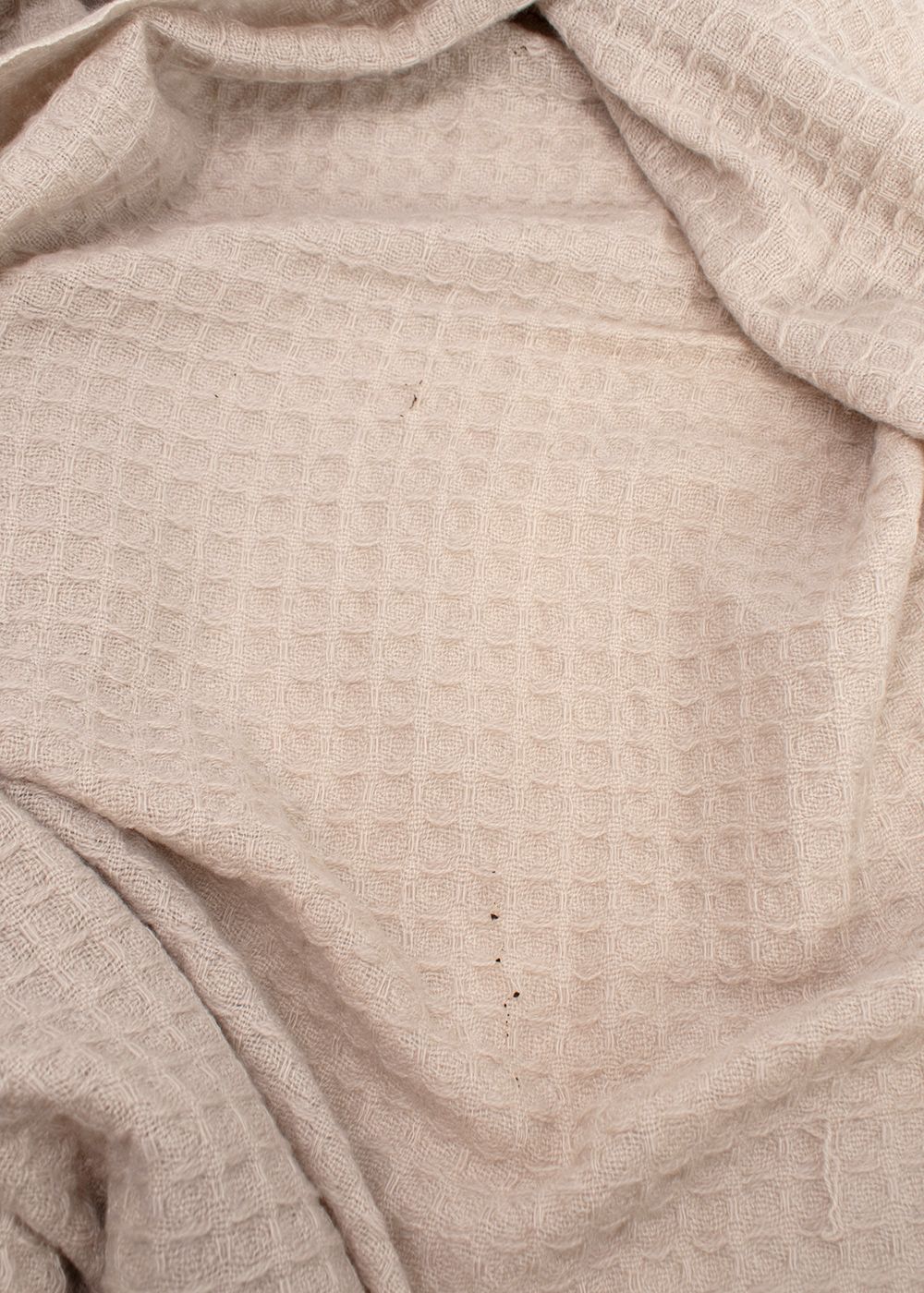 Preowned Bajra Beige Waffle Knit Cashmere Scarf