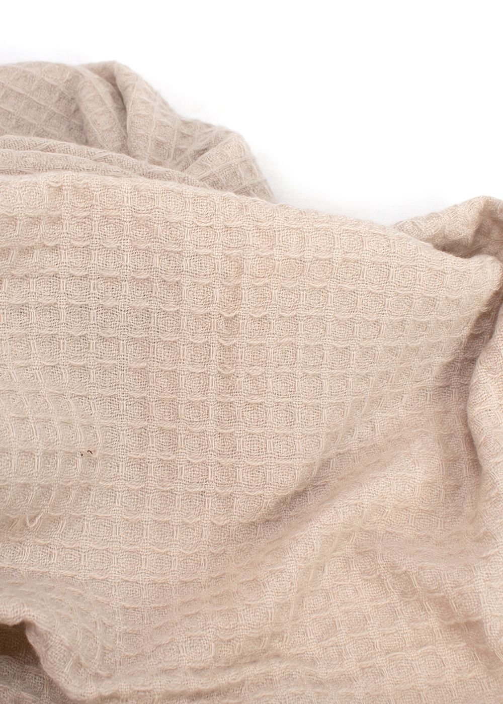 Preowned Bajra Beige Waffle Knit Cashmere Scarf