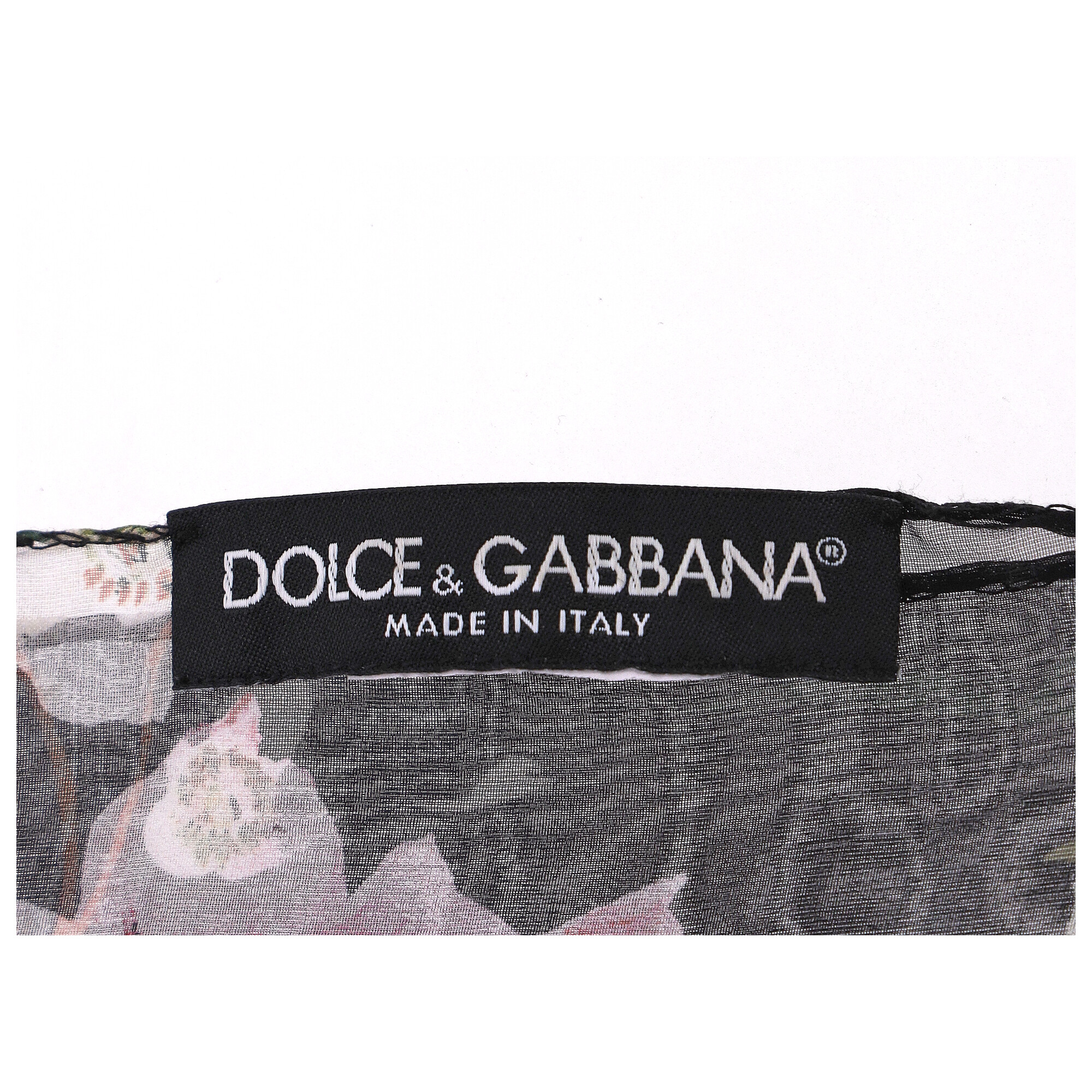 Preowned Dolce  Gabbana Black and Pink Floral Silk Scarf multicolor print