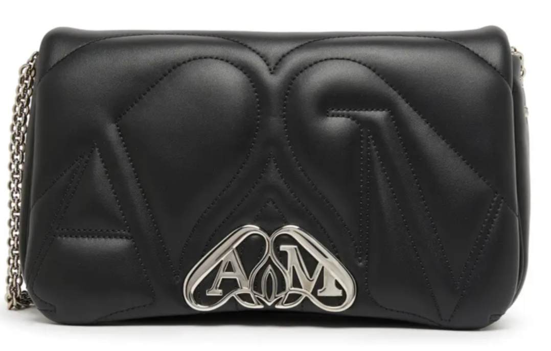 Alexander McQueen Black The Seal Shoulder Bag leather