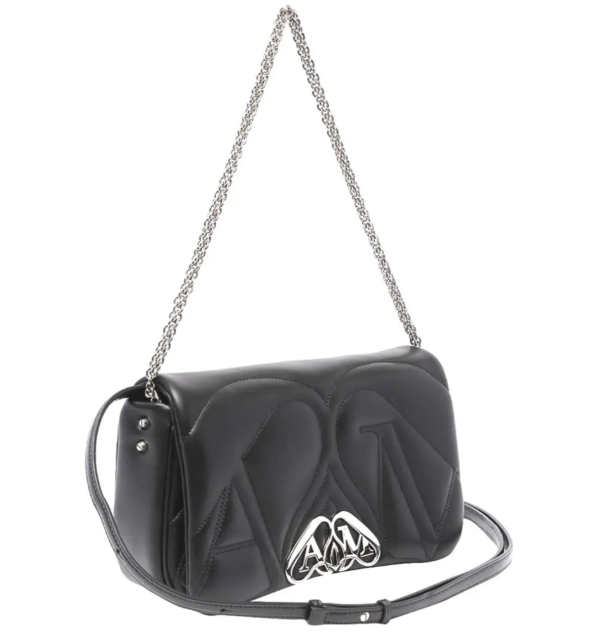 Alexander McQueen Black The Seal Shoulder Bag leather