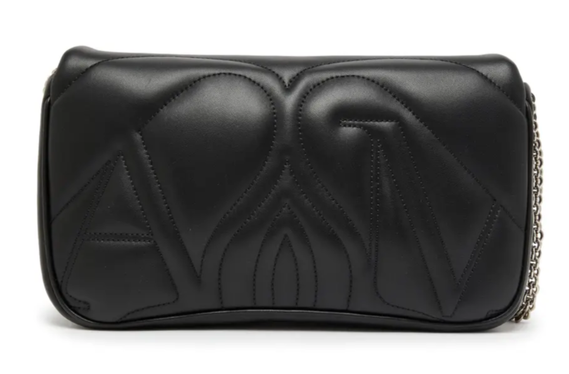 Alexander McQueen Black The Seal Shoulder Bag leather