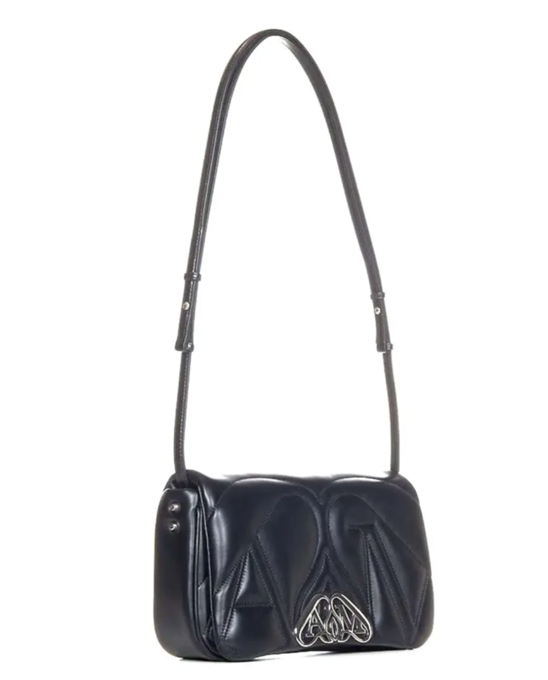 Alexander McQueen Black The Seal Shoulder Bag leather