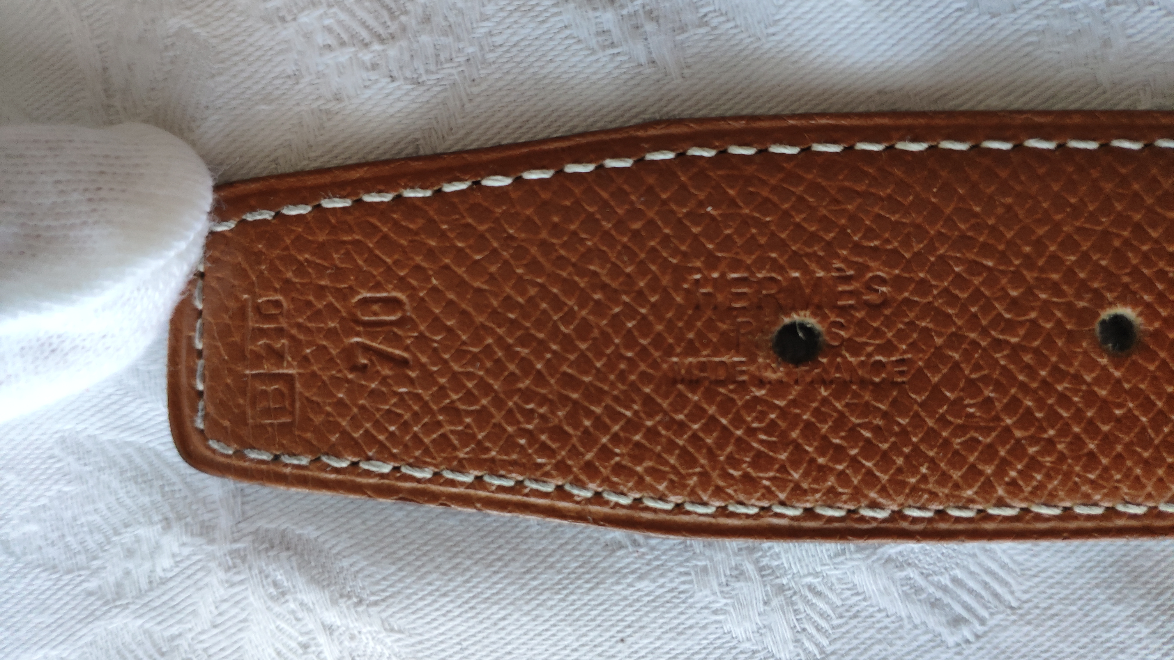 Hermes Black  Gold Reversible Belt in Epsom  Togo Leather