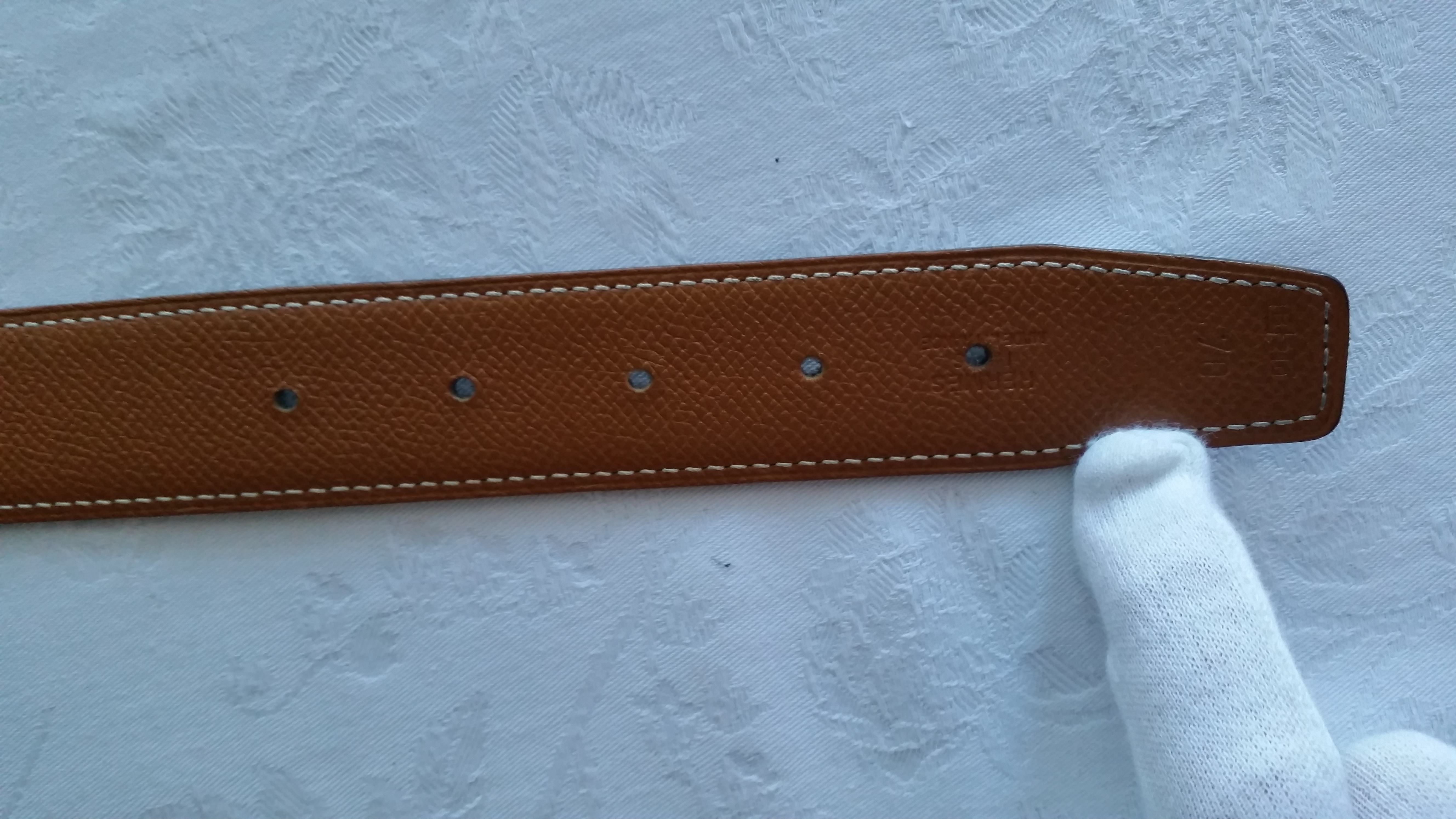 Hermes Black  Gold Reversible Belt in Epsom  Togo Leather