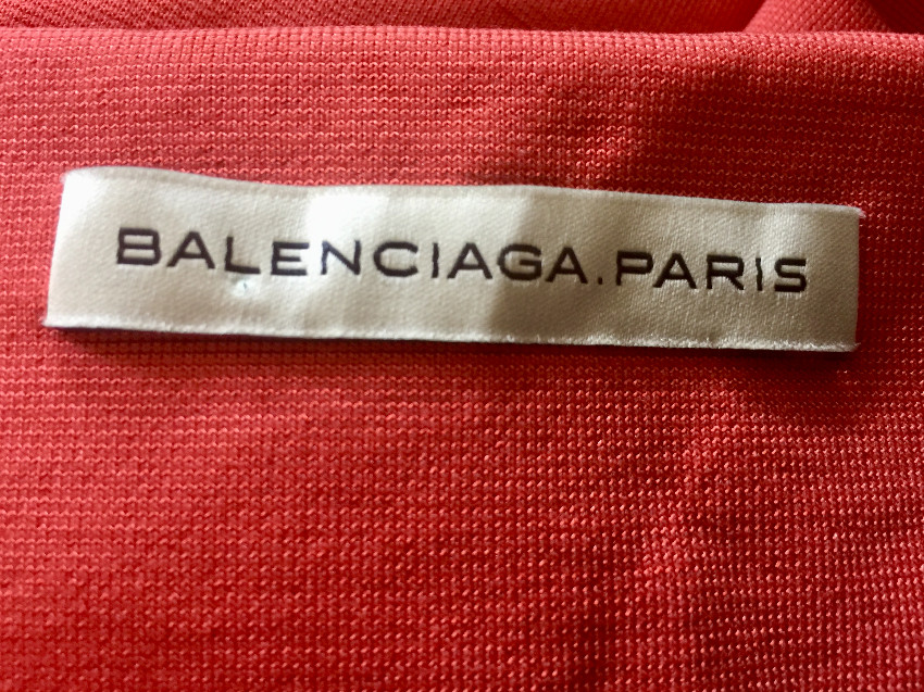 Preowned Balenciaga Stretch Crepe Asymmetric Dress Size S Orange viscose