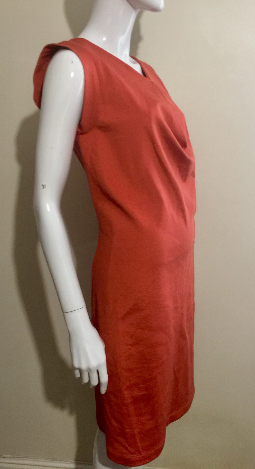 Preowned Balenciaga Stretch Crepe Asymmetric Dress Size S Orange viscose