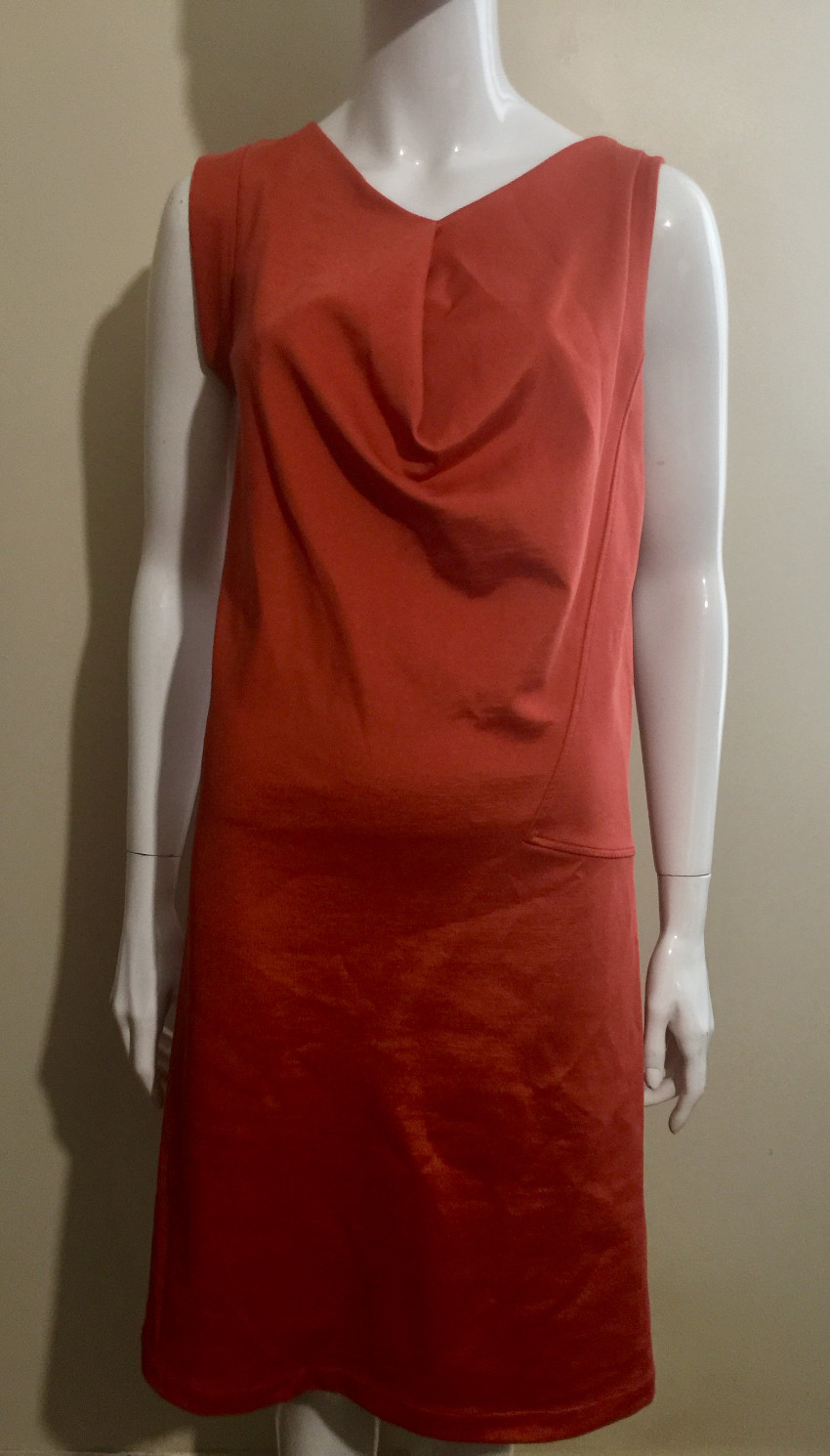 Preowned Balenciaga Stretch Crepe Asymmetric Dress Size S Orange viscose