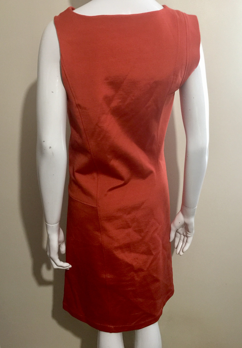 Preowned Balenciaga Stretch Crepe Asymmetric Dress Size S Orange viscose