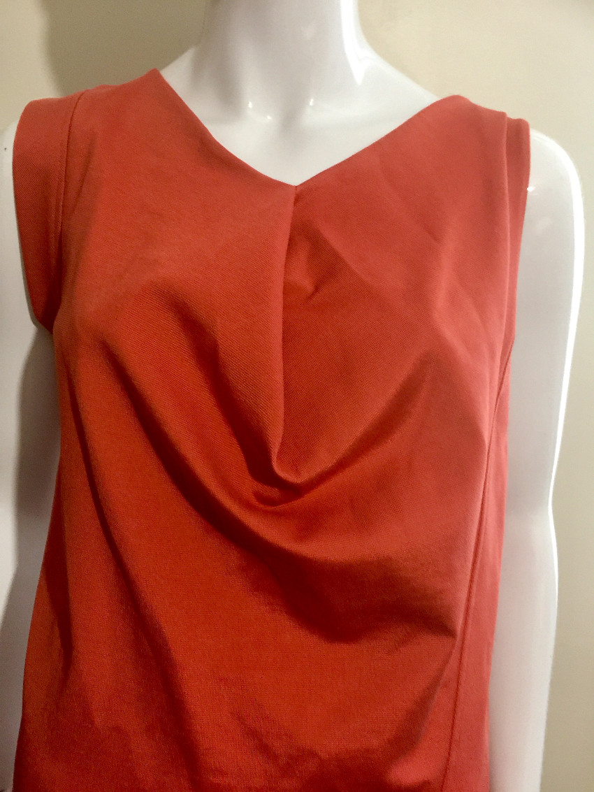 Preowned Balenciaga Stretch Crepe Asymmetric Dress Size S Orange viscose