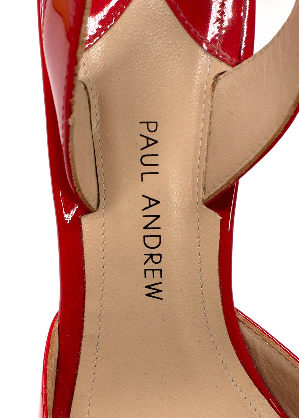 Preowned Paul Andrew Red Patent Slingback Pumps Size 36 leather