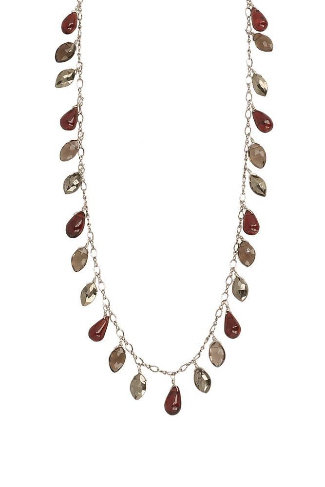 Chan Luu Short Marquise Garnet Necklace Yellow quartz