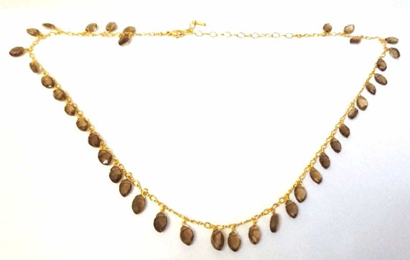 Chan Luu Short Marquise Garnet Necklace Yellow quartz