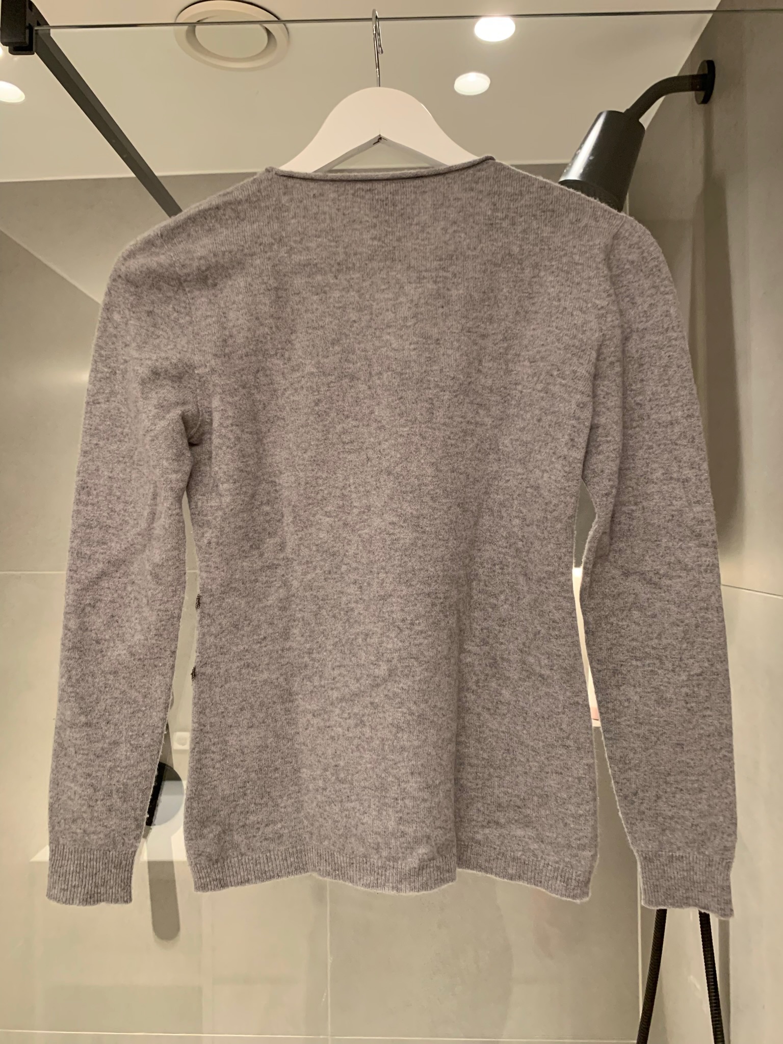 Preowned Fabiana Filippi Grey Embellished Cashmere Blend Jumper Size XS