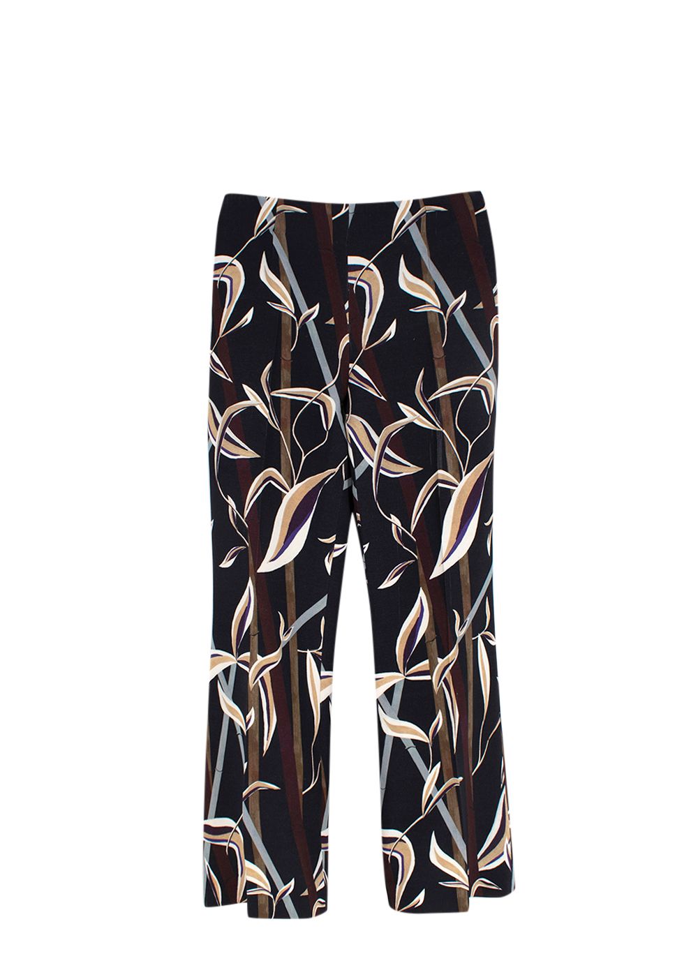 Dior Black Bamboo Print Wool-Blend Trousers Size XS wool