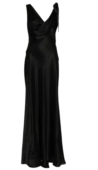 Alberta Ferretti Black Silk Maxi Dress Size L