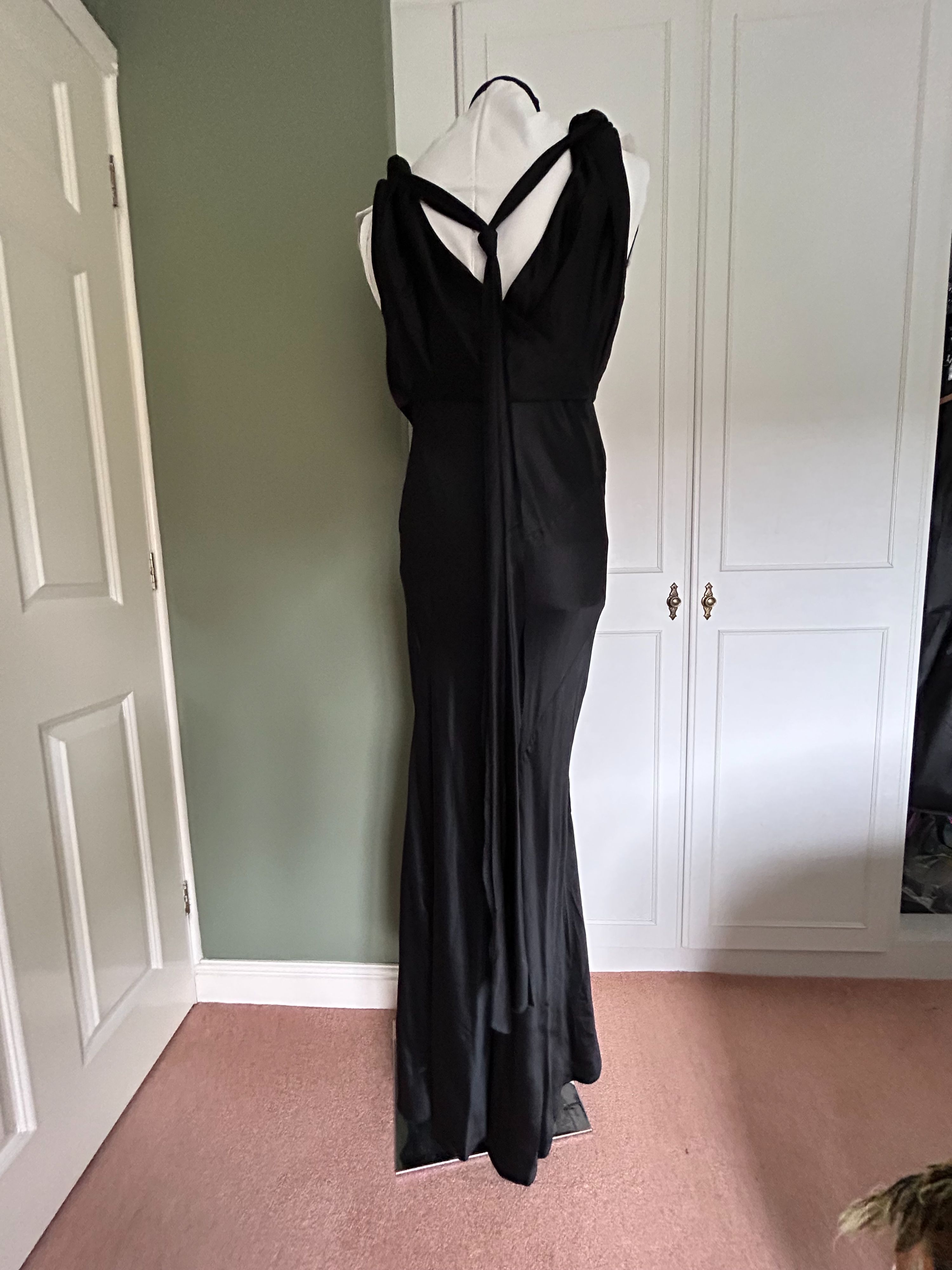 Alberta Ferretti Black Silk Maxi Dress Size L