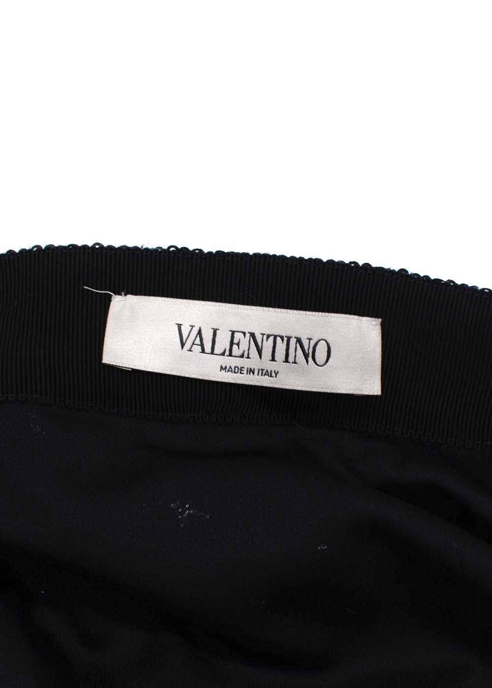 Valentino Black V-Logo Sequin Pleated Skirt Size M polyester