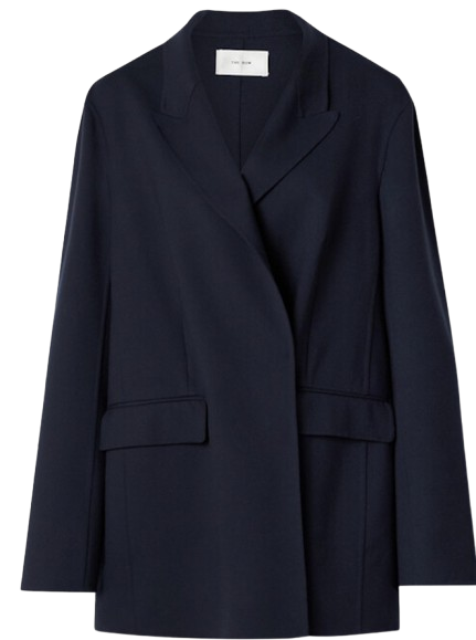 Preowned The Row Navy Tristan Oversized Single Breasted Blazer Size M wool