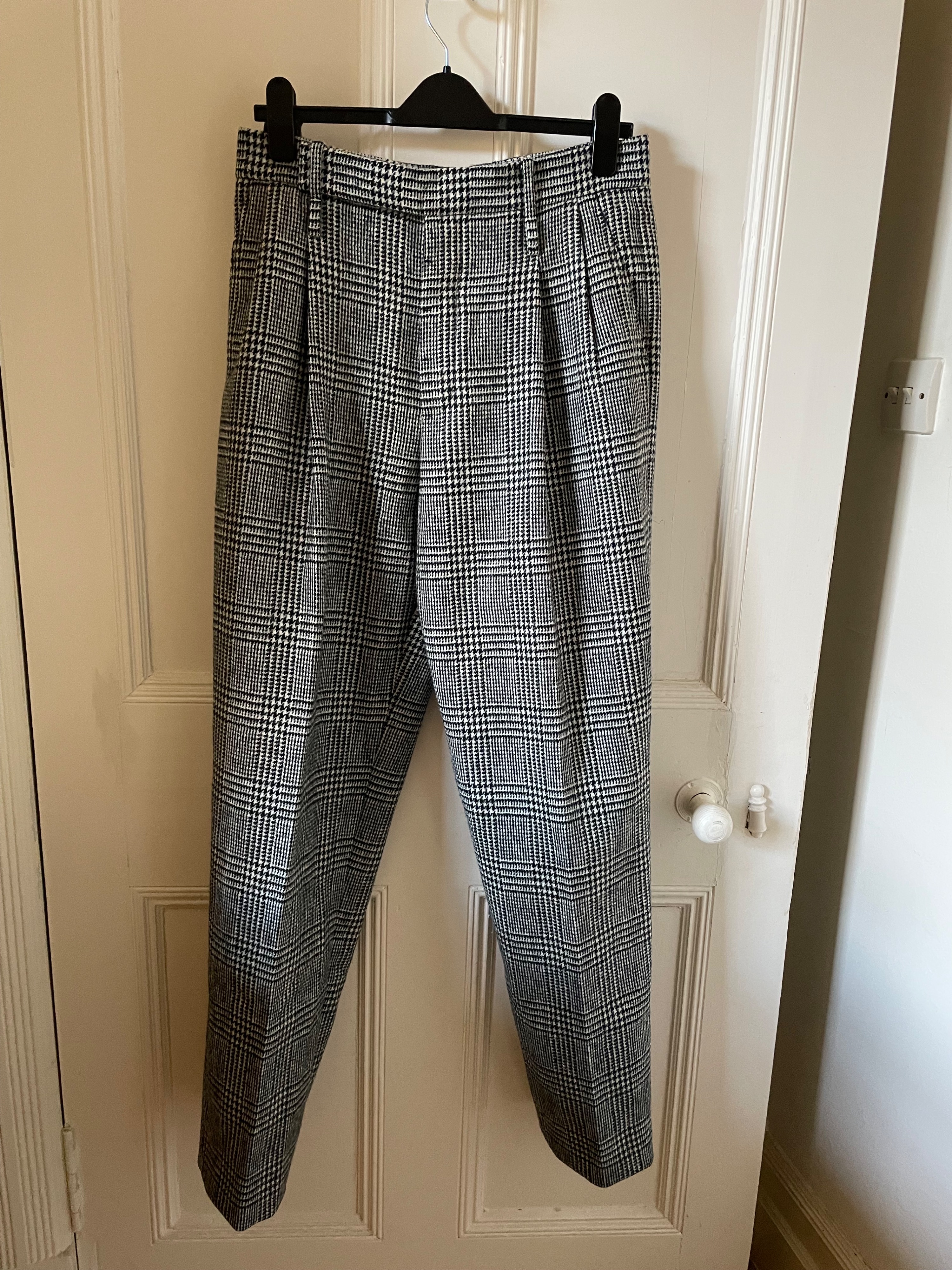 Gucci Grey Check Wool Trousers Size M