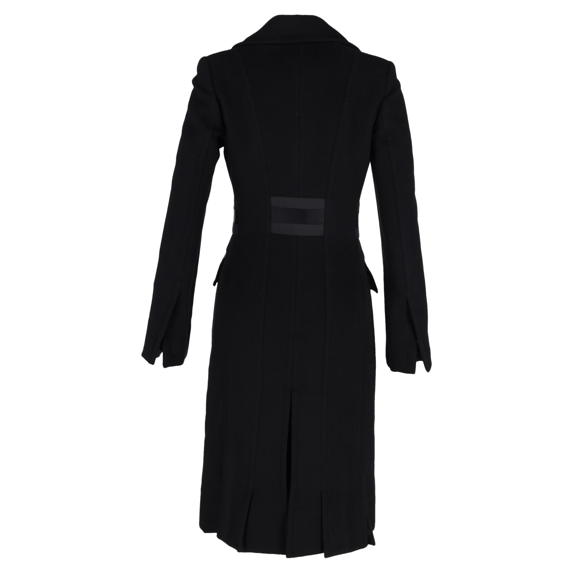 Preowned Gucci Black Double-Breasted Wool Coat Size S wool/hair