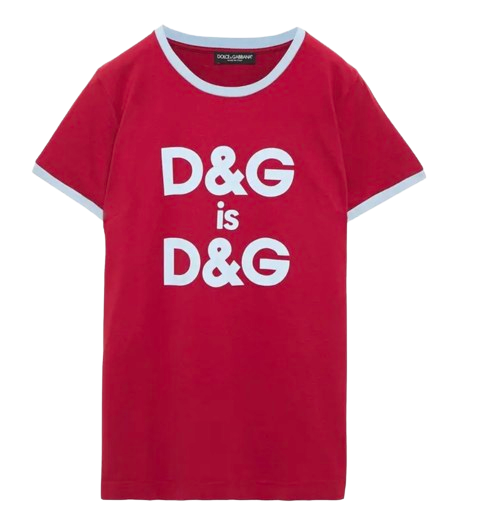 Dolce  Gabbana Burgundy DG Motif T-Shirt Size XS Red cotton