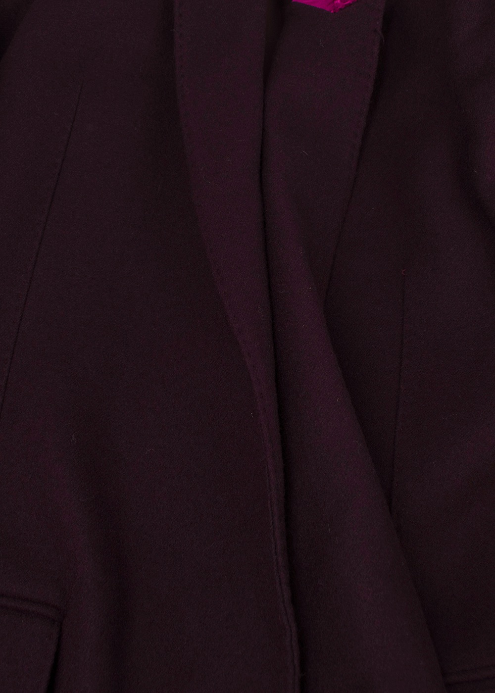 Preowned Haider Ackermann Burgundy Wool Coat with Contrast Velvet Collar Size M